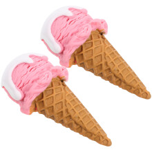 2 pcs realistic fake ice cream cone models for shop decoration