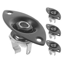 Electric Guitar Parts Oval Guitar Jack Plate Black Metal 4pcs
