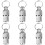 6 pcs pet name tag capsule shape collar pendant storage 8