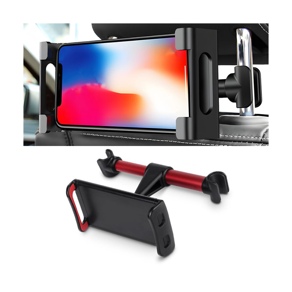 Car Headrest Tablet Holder Mount Universal 360-Degree Rotating Bracket Adjustable Backseat Cradle Tablet Stand Red 9354506859640