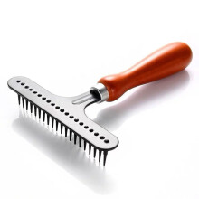 Carpet Rake Handheld Iron Comb With Wooden Handle, Shag Rug Rake, Carpet Groomer Rake, Restoration Rake