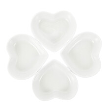 6Pcs White Ceramic Heart Sauce Plates for Soy and Seasonings