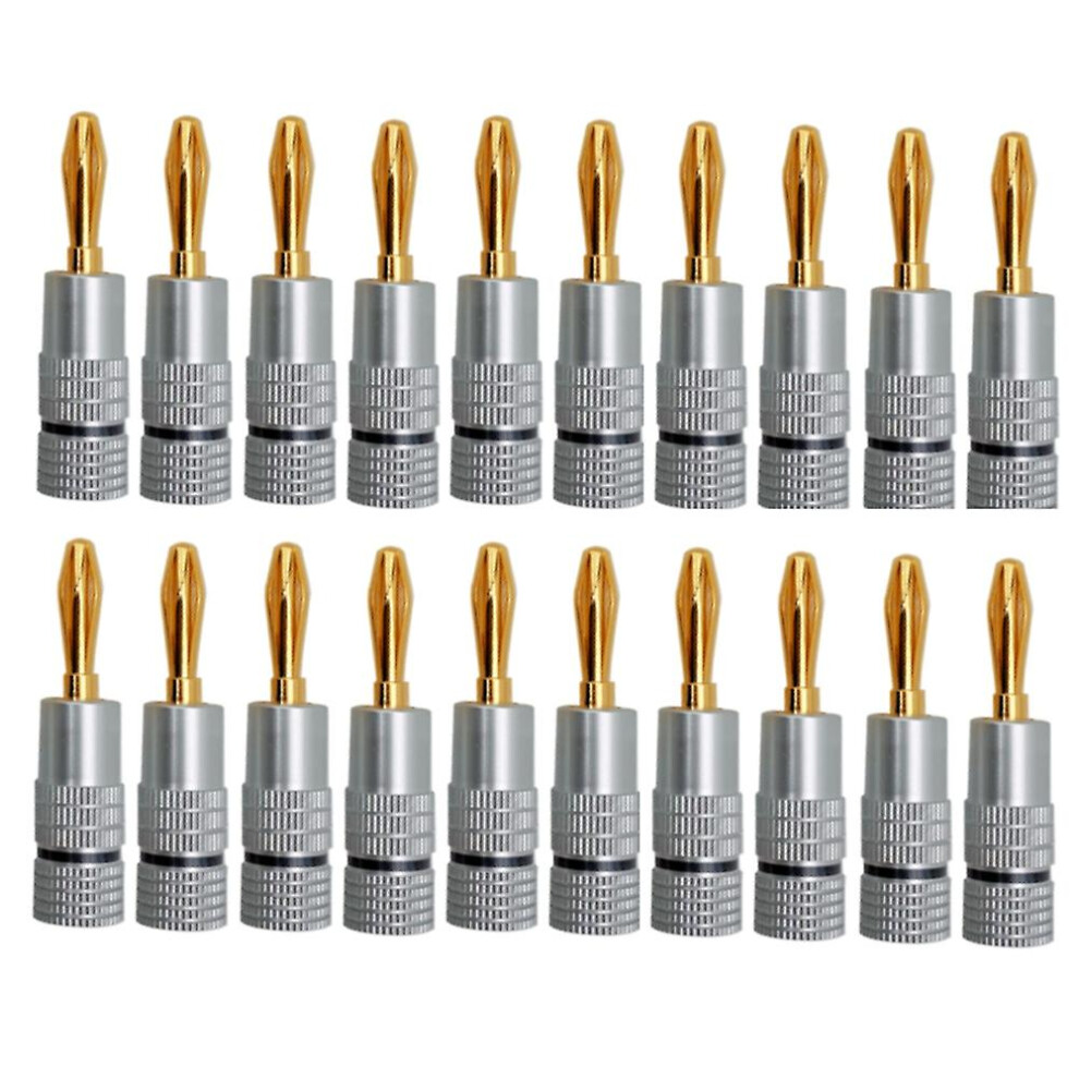 20Pcs Banana Connector 24K Gold-Plated 4.5Mm Banana Plug With Screw Lock For Audio Speaker Plugs Bl 6935159247133