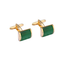 2 Pcs Cat'S Eye Cufflinks Bridegroom Man Shirt Buttons Green
