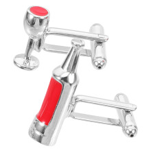 wine glass cufflinks for men and women with chic sleeve button design