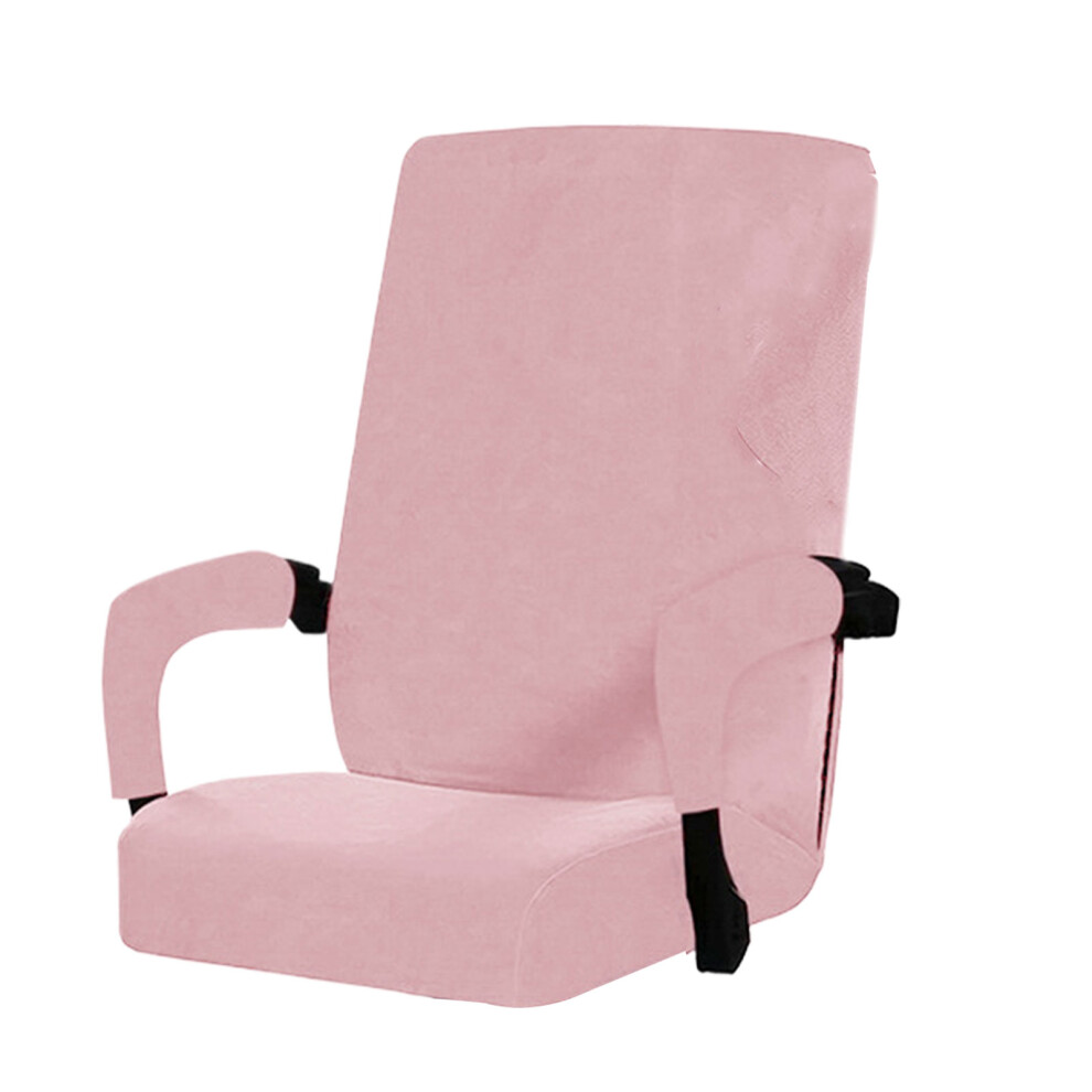 (Pink, L) Velvet Computer Chair Cover Universal Size Wide Applications Easy To-image-OPC-PKNVRJK-NEW