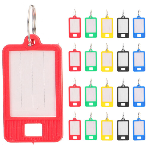 50pcs Reusable Plastic Key Tags With Paper Label For Key Use