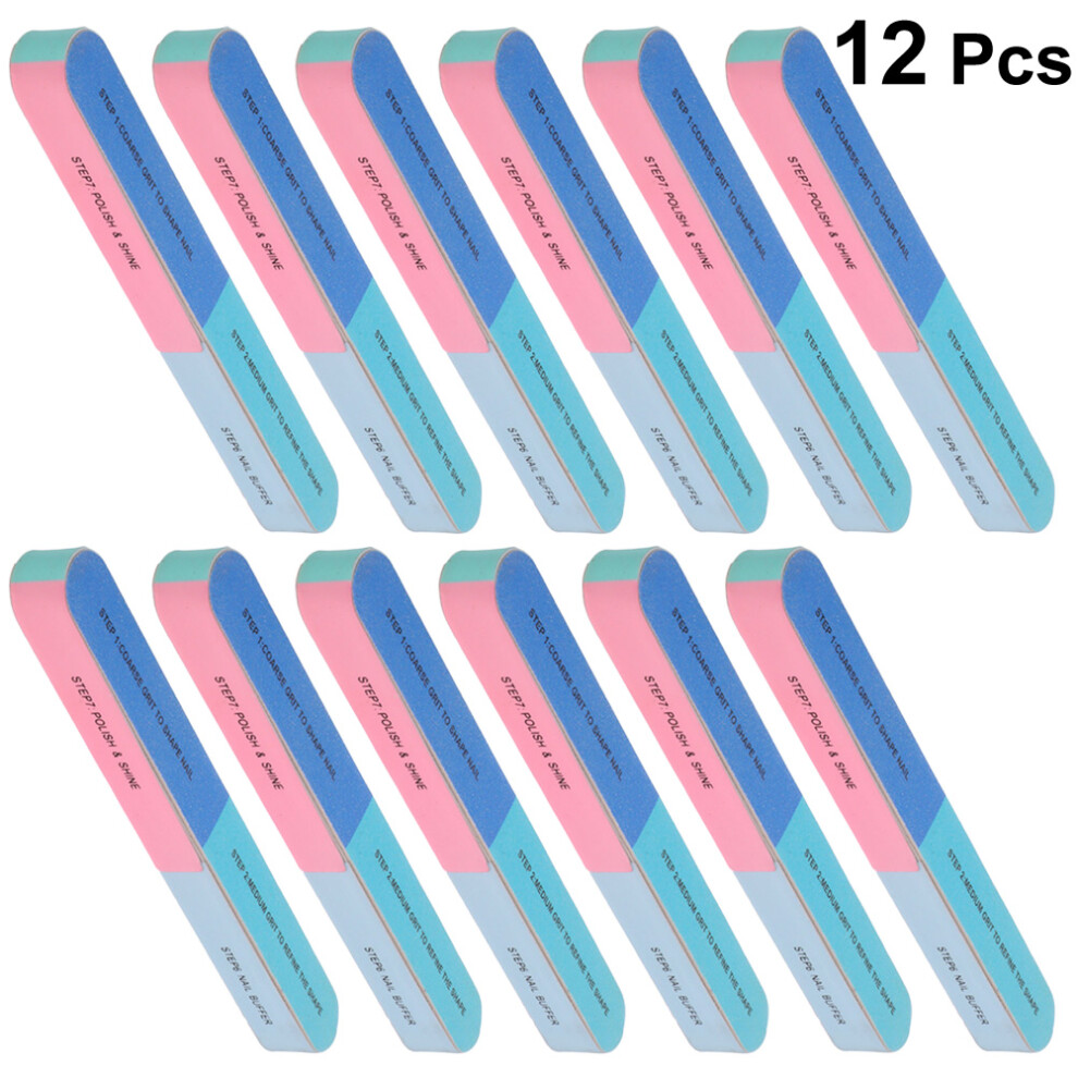 Vaguelly 12Pcs & Buffer Blocks Portable 6 Sides Manicure Polishing Tool