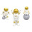 3Pièces Figurines Astronautes Résine Décor Gâteau Intérieur 5