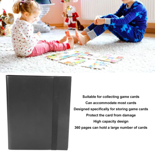 360 Pages Black Plastic Card Collection Binder, 9-Pocket 2