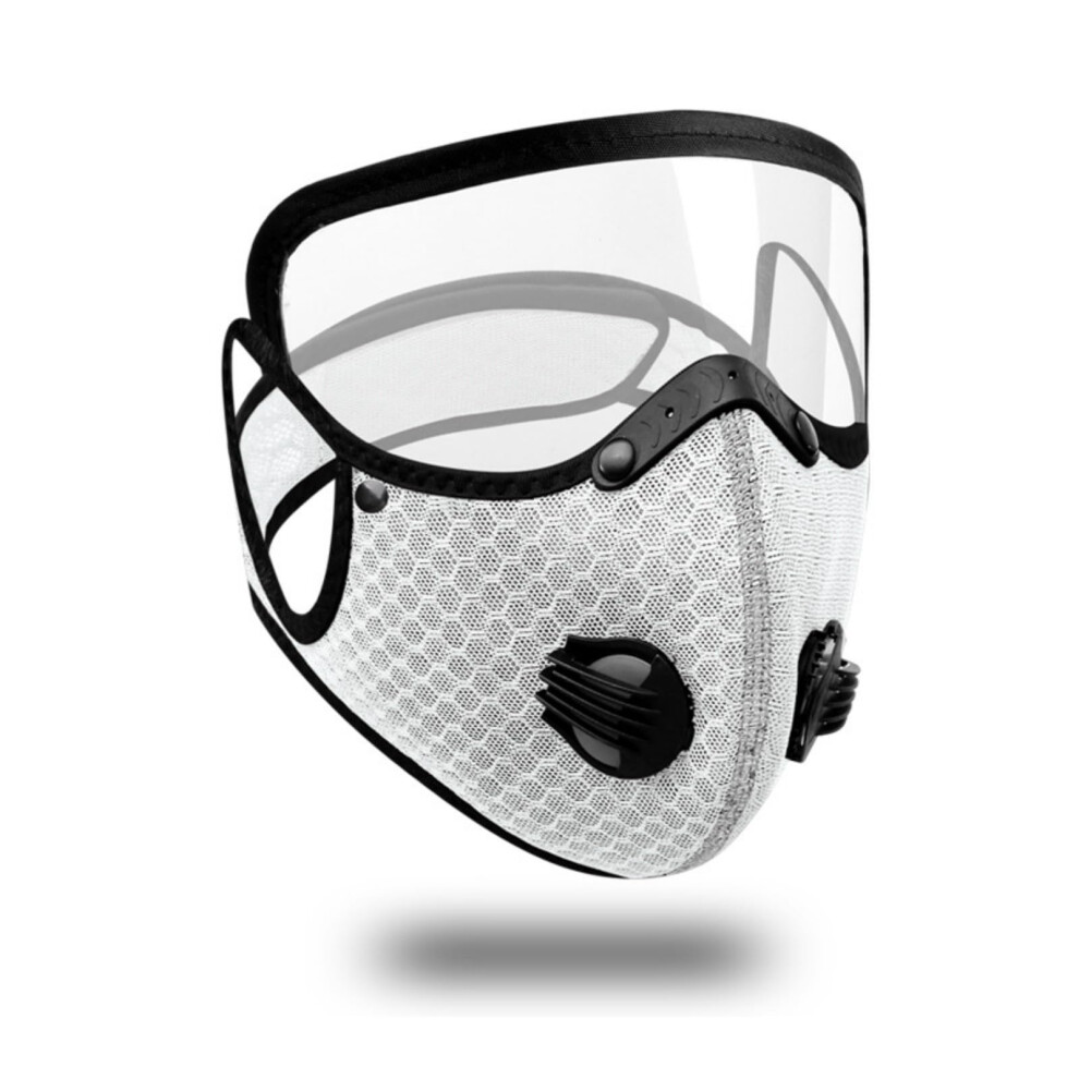 Face Mouth Covers Half-Face Sports Mask With Filter Reusable White For Riding 9354506860141