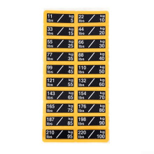Weight Stickers for Gym Equipment, PP Material Labels for Dumbbells and Barbells, Quick Identification, 5-100 Kg