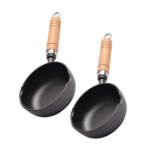 13cm Mini Omelette Pan Cast Iron Frying Skillet Egg Pan Pour Spout Small Kitchen