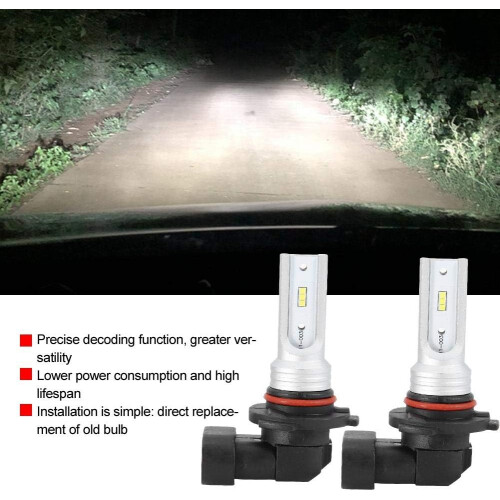 Headlight Bulb 9005 HB3, 72W 6000K White LED, 2-Piece With Decoder For Fog Lamps 1
