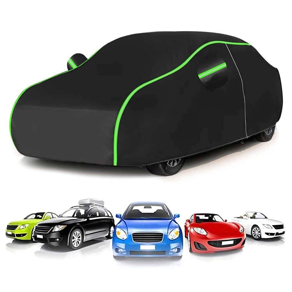 Car Cover For Daihatsu Copen 340 X 148 X 124 Cm, Anti Rain And Snow, Uv Protection, Anti Bird Droppings, Black/Green 9084446036305