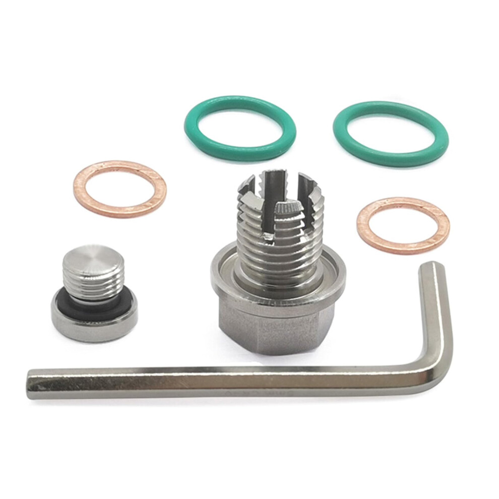 Oil Drain Plug With Wrench, Stainless Steel Repair Kit, Thread Repair Set, Tapping Pan Thread Kit, Fits Most Vehicles 9084446036381