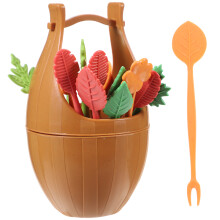Fruit Fork Set Cocktail Sticks Beige 17pcs