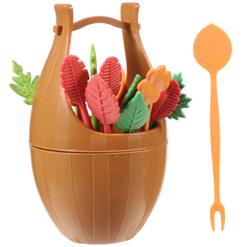 Fruit Fork Set Cocktail Sticks Beige 17pcs