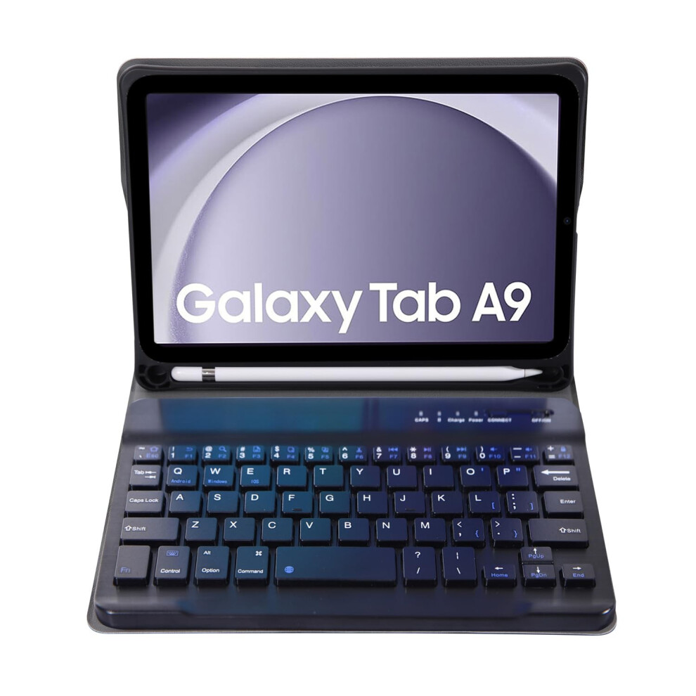 Keyboard Case For Samsung Galaxy Tab A9 8.7 Inch Sm-X110/X115/X117 Detachable Wireless Keyboard Magnetic Case Black 9016109010346