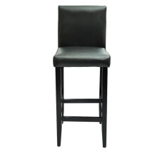 Lote de dois bancos de bar design cadeira assento em couro sintético preto 1202057