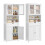 Meuble de salle de bain - HELLOSHOP26 - 30 x 60 x 170 cm - Blanc - MDF - Éclairage intégré 1
