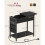 Mesa de apoio - HELLOSHOP26 - Mesa de cabeceira com tomadas - Preto - Compacta - Multifuncional 2