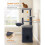 Kratzbaum - HELLOSHOP26 - 152 cm - 2 Nischen - 3 Plüschbälle - Spanplatten 4