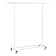 Portant à vêtements - HELLOSHOP26 - 45,4 x (92-132) x 160 cm - Blanc - 90 kg - 4 roulettes pivotantes