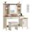 Coiffeuse - HELLOSHOP26 - LIRY - Miroir avec éclairage - 2 tiroirs - Style rustique 1