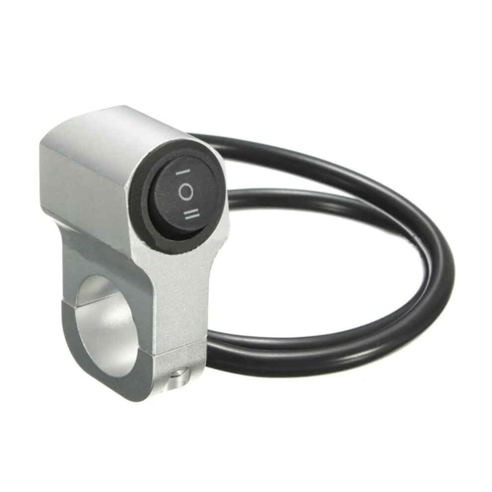 Motorcycle Handlebar Switch Aluminum 7/8 Inch 22Mm Low Beam Compatible With 7/8 Inch Handlebars Silver 9393856888412
