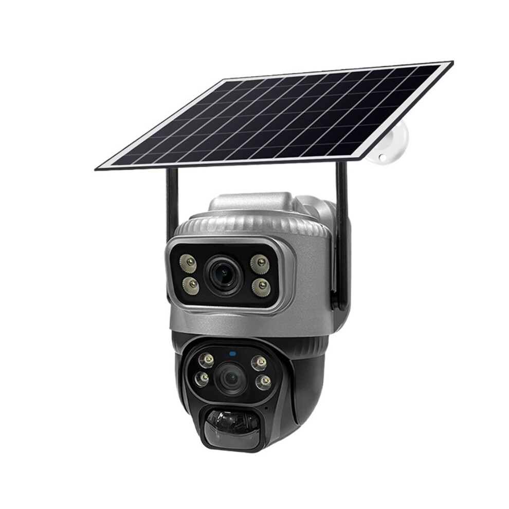 Cctv Camera Outdoor Dual-Lens 4G Solar Security Camera 6Mp 4K Pir Motion Detection Night Vision Waterproof Ip No Card 9084446037340