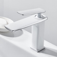 French All-Copper Gold Ceramic Basin Faucet For Kitchen Countertop Basin Hot And Cold Sink Mixer Model A White Silver