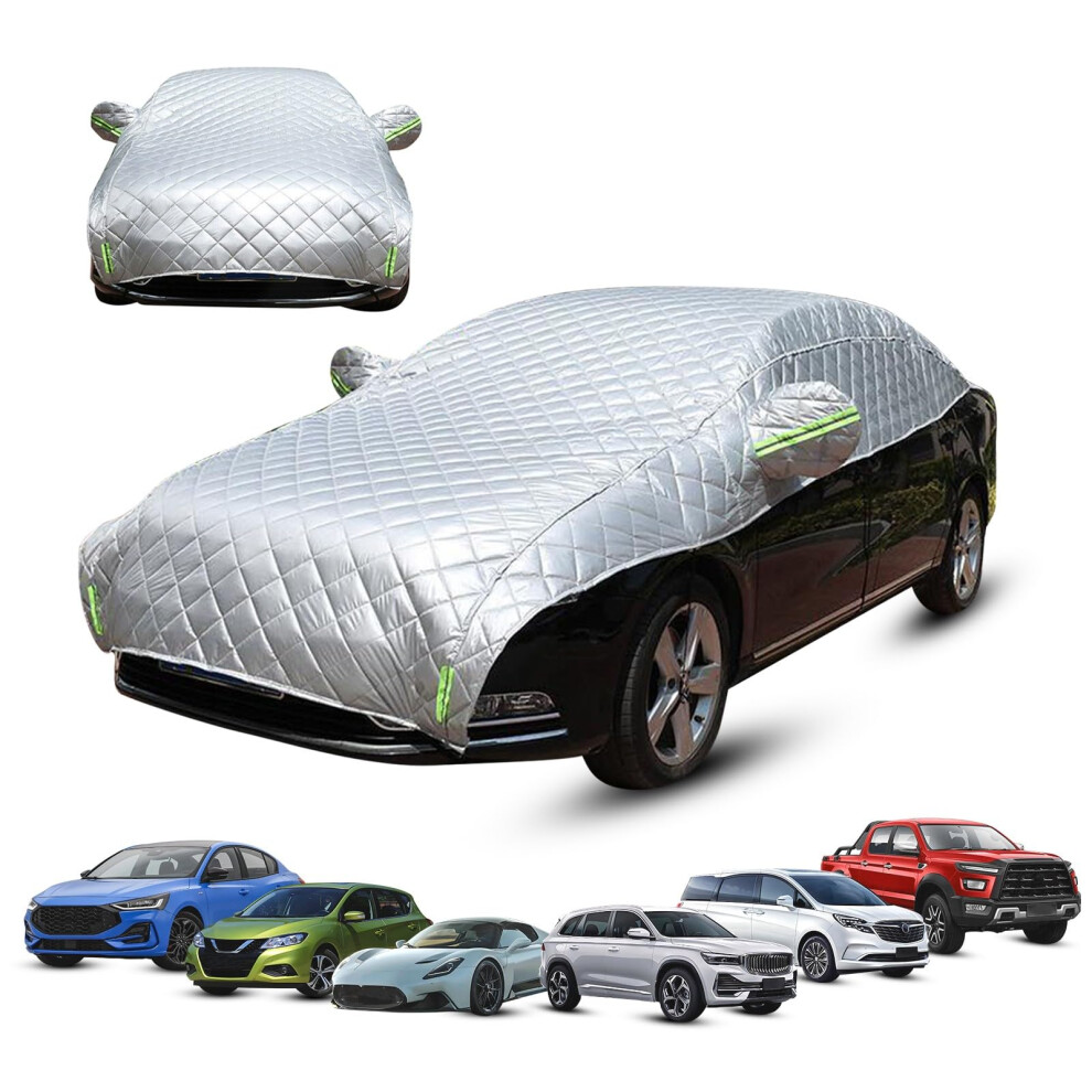 Hail Proof Car Cover Custom Fit For Nissan Almera All Weather Outdoor Car Cover With Reflective Strips Thick Cotton Silver 9354506861766