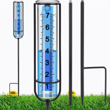 Rain Gauge Freeze Proof Outdoor With Stake, Adjustable Detachable Yard Rain Gauge, Water Meter Gauge For Lawn And Garden