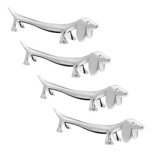 4 portaposate in zinco a forma cane, organizer