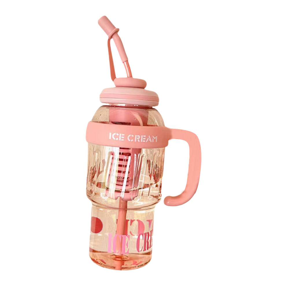 (pink) Water Bottle With Handle And Straw Creating Anywhere Food Grade-image-OPC-PKNXHDM-NEW