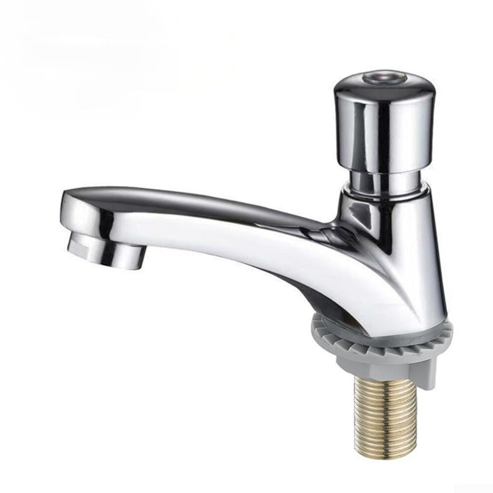 Sink Tap G1/2-Inch Thread Self-Closing Water-Saving Faucet Time-Delay Zinc Alloy Basin Sink Tap For Kitchen And Bathroom 9393856889129