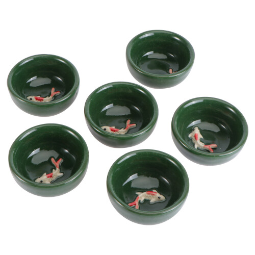 1 Set 6 Pcs Porcelain Cup Fish Cup Ceramics