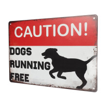 vintage metal dog sign for yard garden garage outdoor warning
