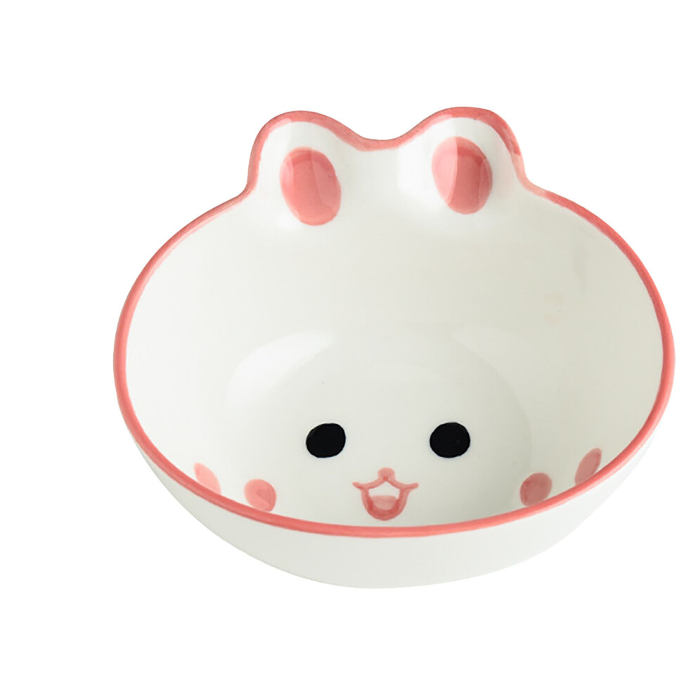 Kids Ceramic Bunny Shape Bowl, 300G, Reusable Dinnerware Cream