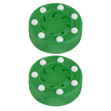 2Pièces Palets Hockey Roller Verts PP Pour Jeu Et Entraînement
