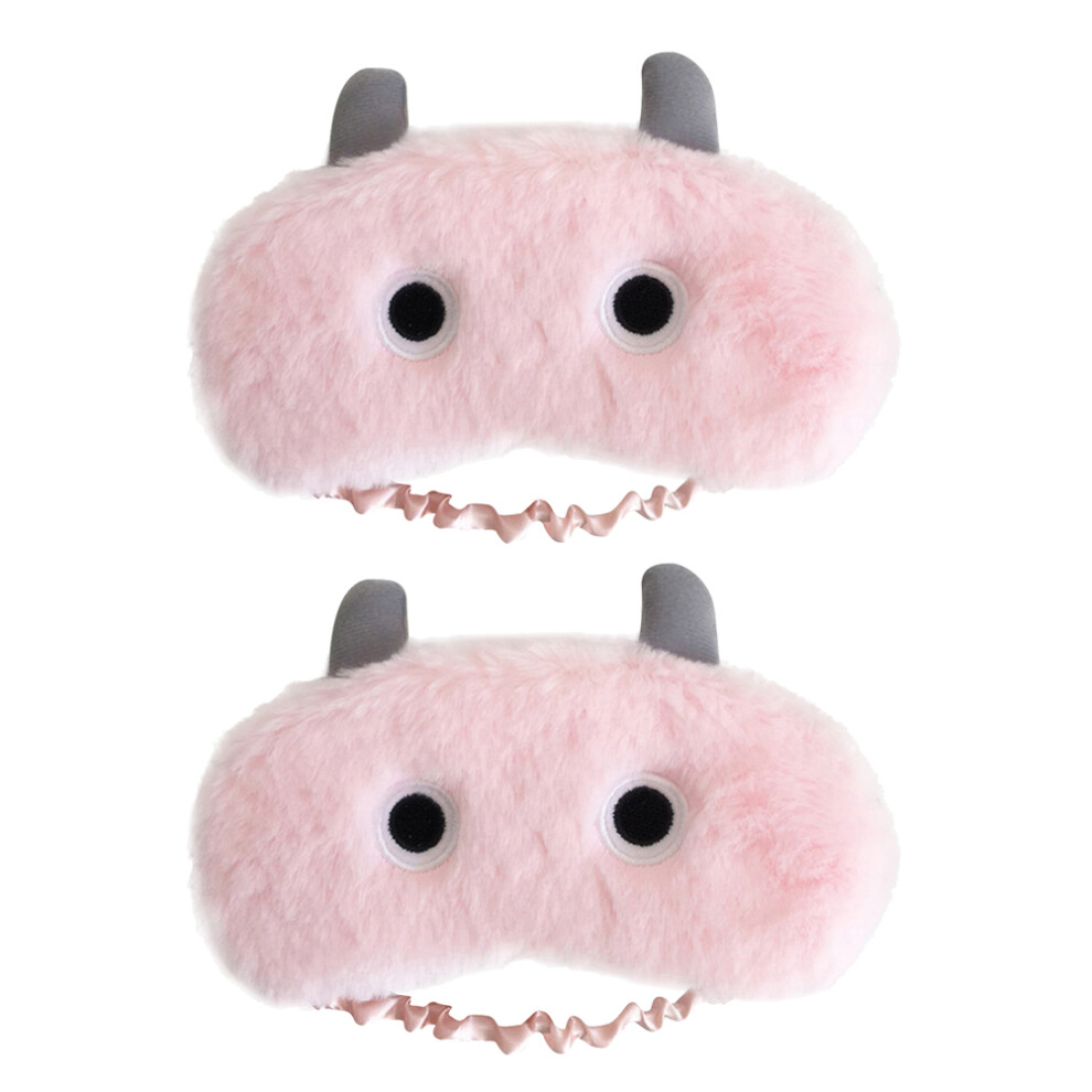 Artibetter Light 2Pcs Super Soft Plush Sleep Eye Masks Breathable Adjustable For Travel