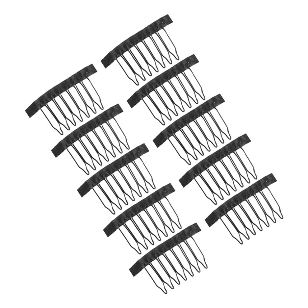 Artibetter 10Pcs 7-Tooth Wig Net Clip Steel Hair Clip Salon Accessories For Women