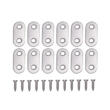 30 Pcs Flat Joining Plate Metal Fixing Stainless Steel Repair 2 Hole