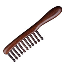 wooden wide tooth hair comb for scalp massage