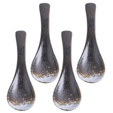 4pcs food-grade ceramic soup spoons, heat-resistant dish tools