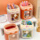 3pcs pen holder cartoon pig multi-grid organizer 10