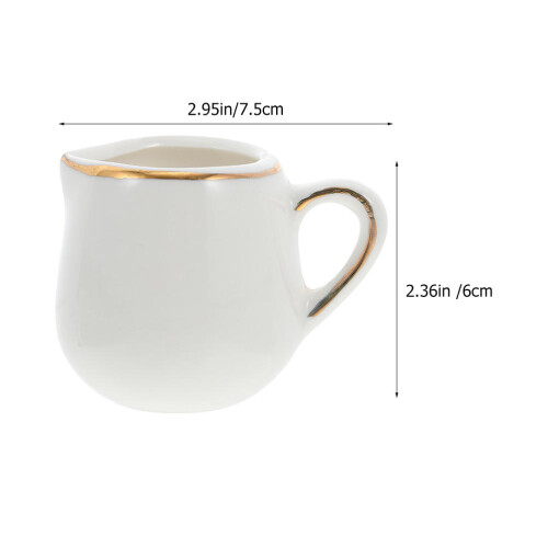 Ceramic Creamer Dispenser Multi Function Milk Pitcher With Spoon 1