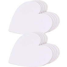 10 Pcs Heart Shaped Canvas Panels White Cotton For Hobbyists