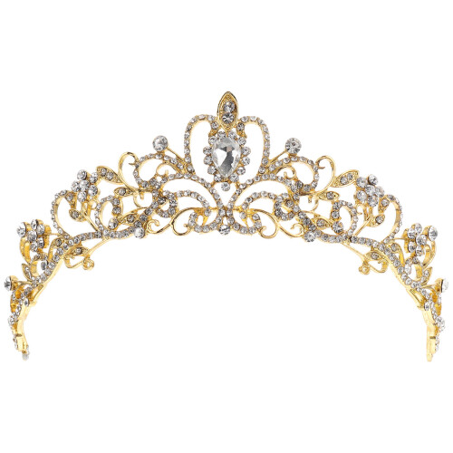 Gouden Bruidskroon, Legering Haarband Met Voor Bruiloft 1